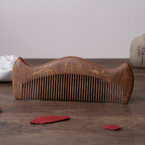 Pettine in Legno di Sandalo Nero e Dorato da 15 cm per Uomo e Donna, Antistatico, Massaggiante, Bestseller OEM - Product Image 4