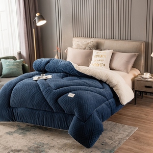 <span class=keywords><strong>Edredón</strong></span> de Terciopelo Suave con Diseño Jacquard a Cuadros, Grueso, Tipo <span class=keywords><strong>Sherpa</strong></span>, de Franela y Felpa de Cordero, para <span class=keywords><strong>Cama</strong></span> King y Queen, Ideal para Invierno - Product Image 2