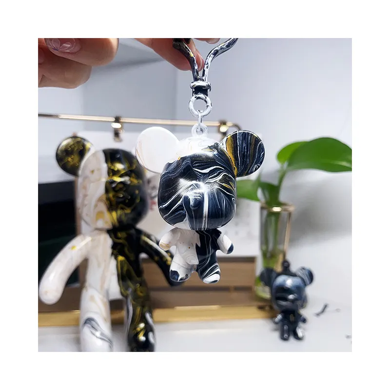 DIYホワイトベアレジンPVC動物彫刻キット流体絵画家の装飾のためのアニメのテーマイースター宗教的なスタイルの工芸品は愛を示しています