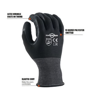 Industrial Working <b>Glove</b> Polyester <b>Knitted</b> Latex Crinkle Coated Protective Wholesale Men Safety Hand <b>Gloves</b> - Product Image 2