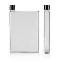 Bouteille d'eau plate carrée A5 420 ml en plastique en forme de carnet, gourde personnalisable avec logo