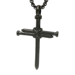 China Supplier Jewelry Silver Gold Plated Pendant Stainless Steel Unique Design Nail <b>Cross</b> Pendant Necklace - Product Image 2