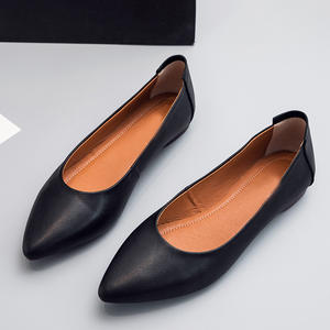 Gran oferta de <span class=keywords><strong>mocasines</strong></span> planos para <span class=keywords><strong>mujer</strong></span>, zapatos de cuero genuino de tacón bajo puntiagudos, zapatos informales para <span class=keywords><strong>mujer</strong></span>, traje de oficina de negocios, calzado - Product Image 5