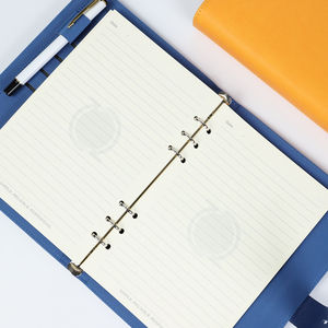 Carnet de notes A5 en cuir PU avec 6 anneaux, rechargeable, personnalisable avec logo, pour la planification et le journalisation – Vente en gros - Product Image 6