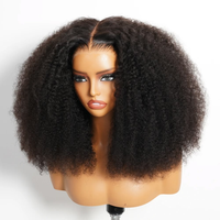 Perruque frontale en dentelle 13x4 en gros d'usine, 100% cheveux humains brésiliens, dentelle transparente spéciale Afro pour femmes noires, densité 210%