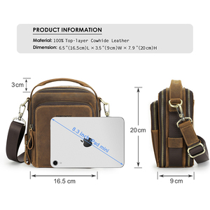 Borsa a tracolla a tracolla in vera pelle con Logo personalizzato Business Small Phone Bag per uomo Sling <span class=keywords><strong>Messenger</strong></span> - Product Image 2