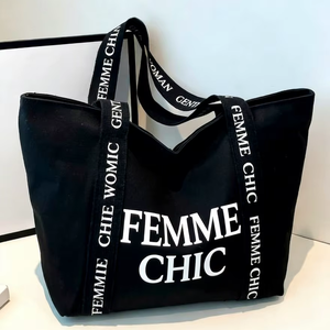 Nouveauté Sac fourre-tout en toile de coton personnalisé avec logo, réutilisable, recyclable, motif lettres, bandoulière, vente en gros, sac cadeau pour le shopping - Product Image 1