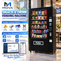 Distributeur automatique commercial de snacks et boissons, six étagères, 60 canaux de produits, équipement réfrigéré OEM ODM