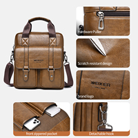Sac à main unisexe en cuir PU pour hommes, mallette de bureau, sacoche souple pour hommes d'affaires, sac messager