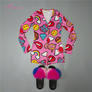 Tutina da donna di alta qualità pigiama con pantofole di pelliccia Sexy Daster Piyama Set tute da notte per donna - Product Image 6