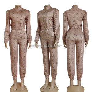 2024 Damenbekleidung Bekannter Marken, Luxus Designer Trainingsanzug mit Reißverschluss, <span class=keywords><strong>2</strong></span>-teiliges Jogger-Set mit Aufdruck, Trainingsanzug für Damen - Product Image 4