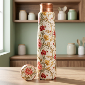 กระติกน้ำร้อนลายดอกไม้พร้อมฝาปิด ขวดน้ำพกพาสำหรับเดินทาง - Product Image 6