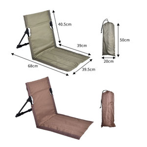 Chaise de camping pliable en métal pour extérieur, jardin, parc, plage, avec dossier et coussin, portable et confortable - Product Image 5
