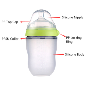 Ensemble de biberons <span class=keywords><strong>anti</strong></span>-coliques en silicone 3 en <span class=keywords><strong>1</strong></span>, col large 7 cm, biberons d'alimentation pour bébé, biberons pour nouveau-né - Product Image 5