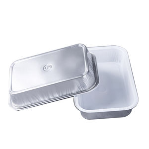 長方形の滑らかな壁使い捨てローフパンケーキベイクウェアトレイアルミホイル容器トレイ航空会社食品包装 - Product Image 2