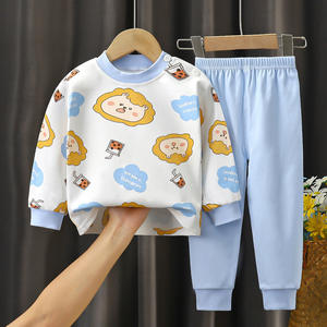 Pyjamas thermiques en coton respirant pour garçons et filles, motifs animaux, pour 1 à 6 <span class=keywords><strong>ans</strong></span>, automne-hiver, chaleur garantie - Product Image 4