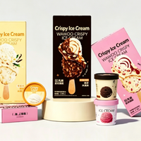 Boîtes à glaces en papier jetables et recyclables de qualité alimentaire, taille personnalisée, logo imprimé, emballage pour snacks et crèmes glacées, pour cadeaux congelés