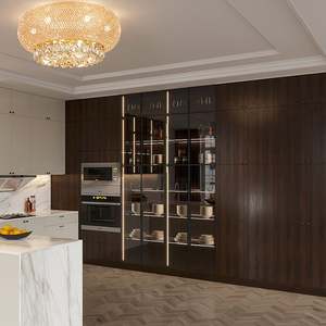ตู้ครัวไม้เนื้อแข็งหรูหราทันสมัยครบชุดพร้อมการออกแบบที่ปรับแต่งได้และคุณสมบัติอเนกประสงค์สำหรับการใช้งานในโรงแรมอพาร์ทเม้นท์ - Product Image 4