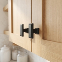 Poignée de meuble moderne en alliage de zinc noir mat, à trou unique, pour tiroir, commode, armoire de cuisine, et placard élégant