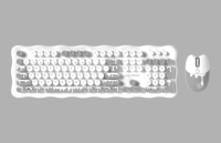 Ensemble combo clavier-souris sans fil multimédia de bureau rétro avec sensation de crème glacée au design unique