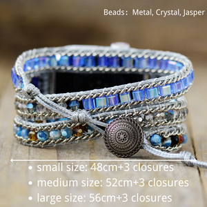 2025 correa de reloj de cristal azul hecha a mano de lujo pulsera ajustable correa de joyería para mujer para <span class=keywords><strong>Apple</strong></span> Watch Garmin - Product Image 2