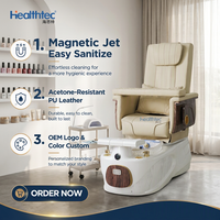 Fauteuil de pédicure professionnel moderne et polyvalent pour salon de manucure, spa électrique de luxe pour les pieds, base en fibre de verre, système de jets sans tuyauterie