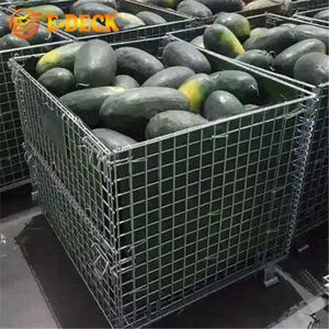 Katlanabilir ağır sanayi istiflenebilir Metal palet dikdörtgen çelik sıcak daldırma galvanizli tel örgü kafesleri - Product Image 4