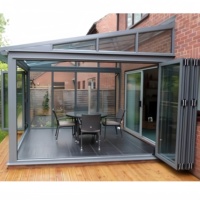 Portes pliantes coulissantes pour balcon personnalisées avec stores profil en aluminium porte pliante en verre feuilleté efficace énergétiquement pare-balles