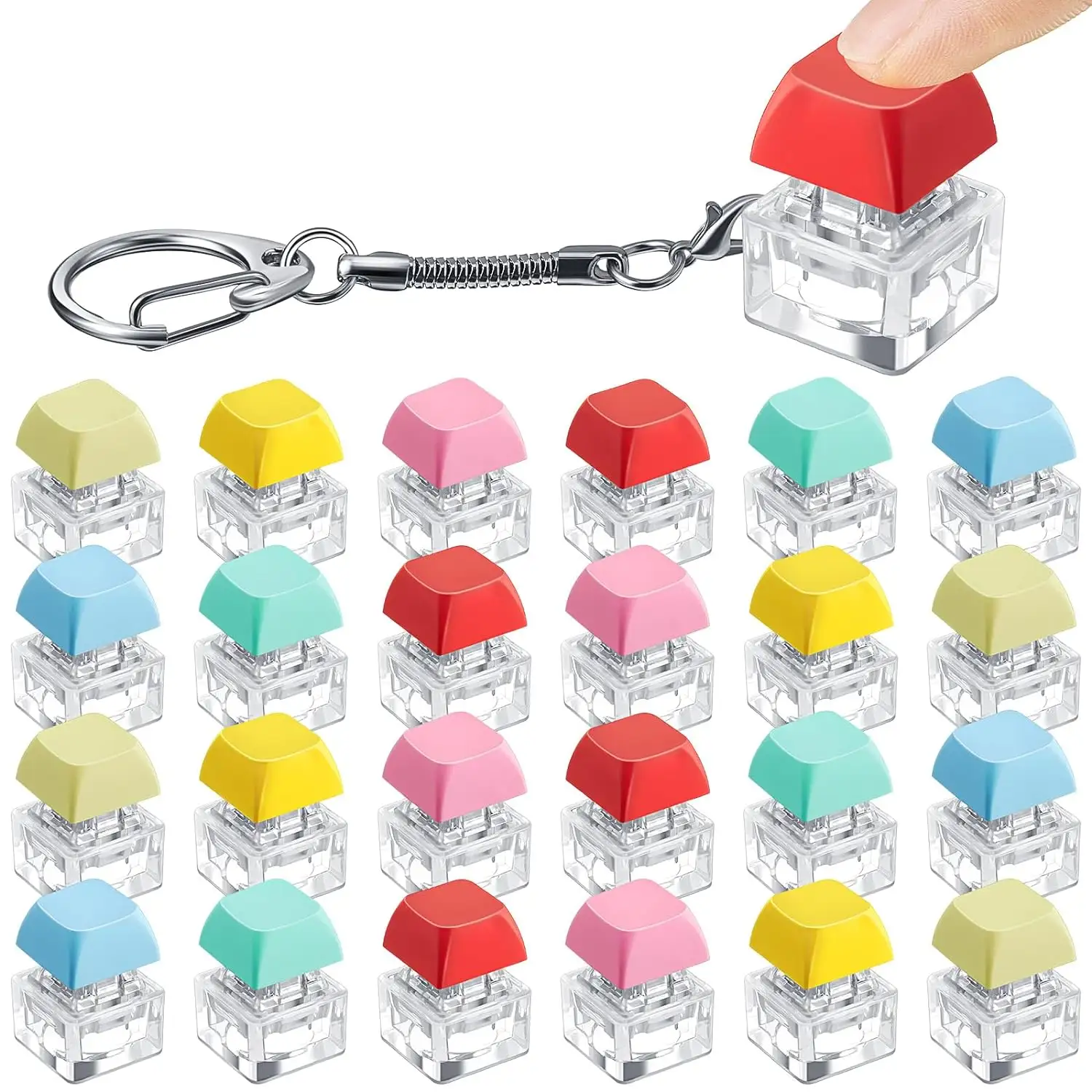 Fidget-Klickgerät Fidget-Tastatur Schlüsselanhänger Dekompression Spielzeug-Taste Stresslinderung Geschenk Werbedreh Tasten-Schlüsselanhänger