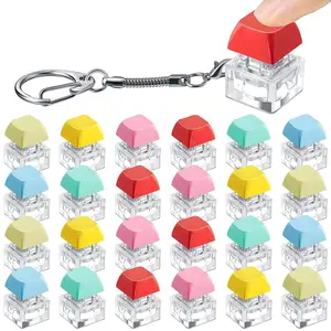 Chaveiro de teclado para brinquedo, botão de descompressão para aliviar o estresse, presente promocional, chaveiro com botão