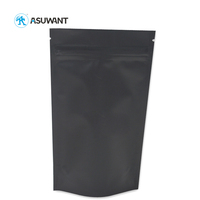 Personnalisé Imprimé 2 lb Noir Mat Stand Up Pochette Rescellable de Serrure de Fermeture Éclair de Papier D'aluminium De Mylar Sacs D'emballage de Farine avec Givré fenêtre