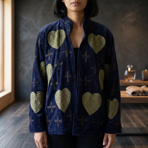 Chaqueta Bomber de Terciopelo para Mujer, Elegante, Cuello Mao, Bordado, Manga Larga, Estilo Otoñal, Transpirable, Ecológica, de Seda, Marca Alif - Product Image 1