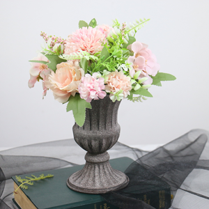 Vase à fleurs vintage européen en fer forgé, pot de plante en métal, jardinière antique rustique, support <span class=keywords><strong>d</strong></span>écoratif pour la maison, les mariages, le jardin, l'extérieur et la terrasse - Product Image 3