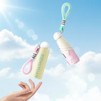 Parapluie portable mini capsule 6 baleines avec revêtement coloré, logo personnalisé OEM, protection solaire et pluie, pour l'été, esthétique et branding professionnel