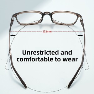 Montatura per Occhiali da Vista Unisex Leggera in Plastica e Acciaio, Modello 1225LS, Colore Bianco Freddo Marrone, Stile Punk, Montatura Completa Quadrata con Motivo Geometrico, Tendenza Net Red - Product Image 5