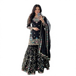 Salwar Kameez Tradicional de Seda para Mujer, Marca Tennecy, Elástico, Reversible, Antiarrugas, de Secado Rápido, para Todas las Temporadas, Fiestas, Bodas, Diwali - Product Image 1