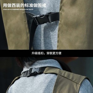 Work Apron Solid Color Stain Resistant For Restaurant Bar Adult Unisex Uniform - Product Image 4