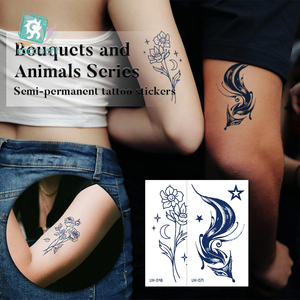 Vente en gros de plus de 8000 motifs de tatouages temporaires imperméables, résistants à la transpiration, longue durée (2 semaines), papillons, fleurs, tatouages semi-permanents - Product Image 1