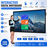 Tableau blanc interactif numérique 10 points Écran tactile 75/65 pouces Moniteur Résolution 4K Service en libre-service Conférence intérieure