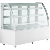 Matériel de restauration commerciale en gros : Vitrine chauffante électrique à 2 niveaux avec verre incurvé pour la présentation de plats chauds et de pâtisseries