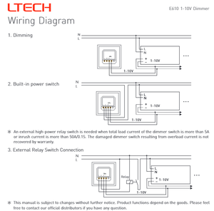 LTECH E610 0-10V 1-10V Knob Dimming Panel 86 Type LED Dimmer <b>Switch</b> AC100-240V 5A Relay For LED Lighting Project - Product Image 4
