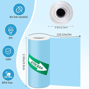 <span class=keywords><strong>Mini</strong></span> đa chức năng máy in hai lớp màu nhiệt Sticker cuộn trắng dính nhãn cho trẻ em in ngay lập tức máy ảnh - Product Image 2