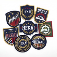 Écussons tissés personnalisés avec logo, badges brodés, à coudre ou thermocollants, emblèmes pour uniformes, patchs pour vêtements, vestes, chapeaux, sacs