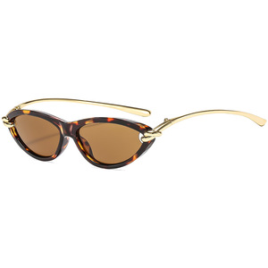Lunettes de soleil œil de chat pour femmes, monture intégrale, protection UV400, branches en chaîne métallique, lunettes de mode estivales - Product Image 3