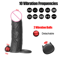 Condones Vibradores para Agrandamiento Masculino, Condones Reutilizables, Vibrador Dildo, Anillo para Pene, Funda, Juguete Sexual para Adultos, Sex Shop, Juguete Sexual para Parejas