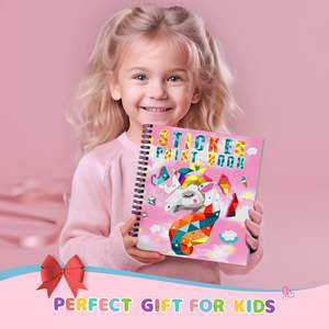 Jeux de cerveau autocollant peinture livres pour enfants sirène animaux conceptions peinture par autocollants fête anniversaire cadeaux pour filles garçon - Product Image 6