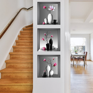 Acquerello vaso di fiori 3D decorazione della casa adesivo da parete per la decorazione della stanza rimovibile Wall Art pittura Wall Sticker <span class=keywords><strong>camera</strong></span> da <span class=keywords><strong>letto</strong></span> <span class=keywords><strong>Poster</strong></span> - Product Image 6
