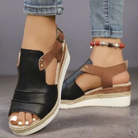 Sandales compensées d'été pour femmes, design mode, chaussures d'extérieur antidérapantes, mules à plateforme lumineuses, sandales plates d'automne