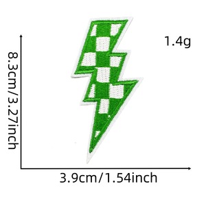 <strong>Wholesale</strong> Colorful <strong>lightning</strong> Plaid Pattern Embroidered Fabric Patches for Clothing Bags Soscks Hats Decoration - Product Image 4