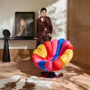 เก้าอี้โซฟาเดี่ยวดีไซน์ทันสมัย หมุนได้ รุ่นเรนโบว์อะเนโมน เฟอร์นิเจอร์ห้องนั่งเล่น โครงสร้างแข็งแรง เป็นมิตรต่อสิ่งแวดล้อม - Product Image 5